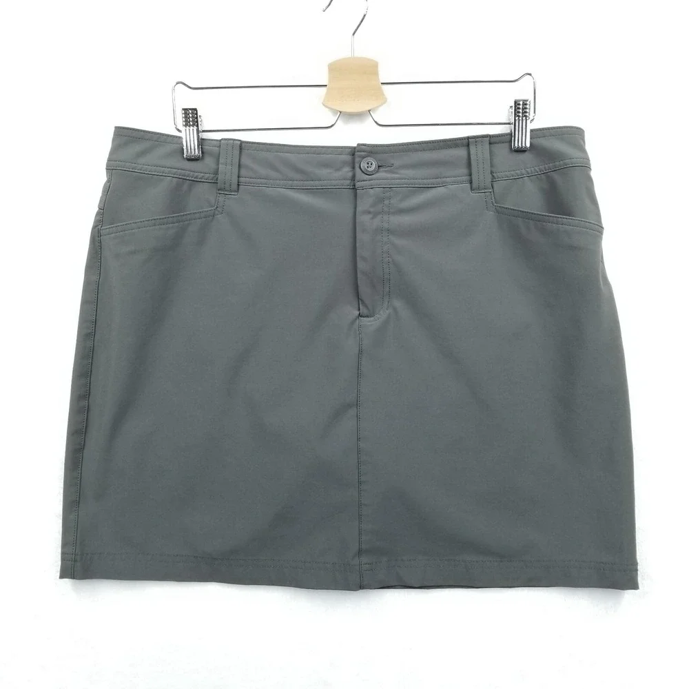 Eddie Bauer Skort Women 16 Gray Performance Stretch Active Adventurer 2.0 Skirt‎