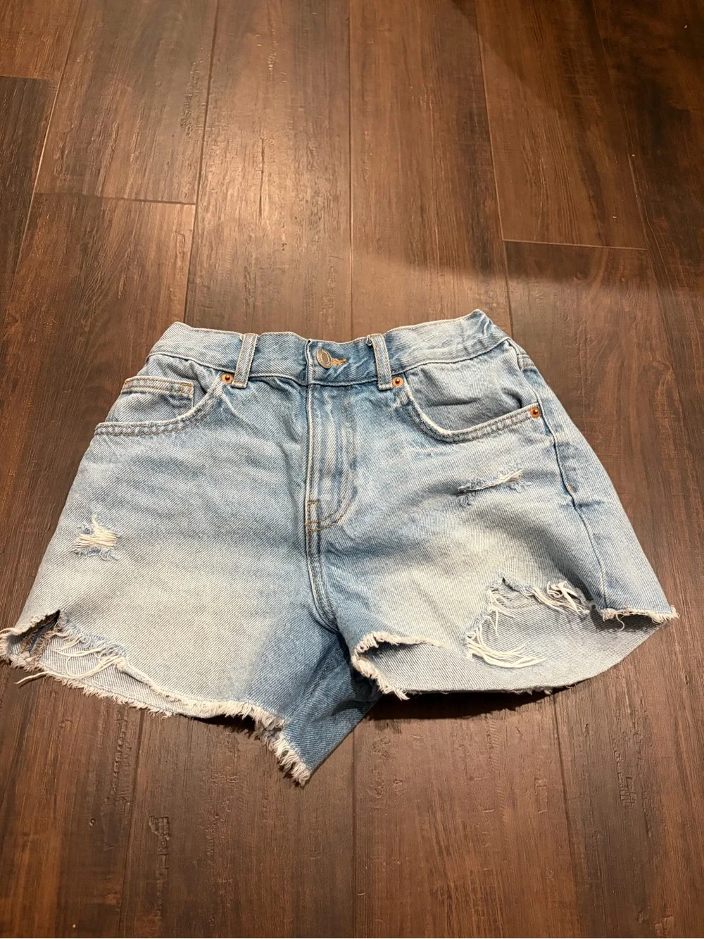 Zara Girls Distressed Denim Cut Off Shorts 13-14 Years