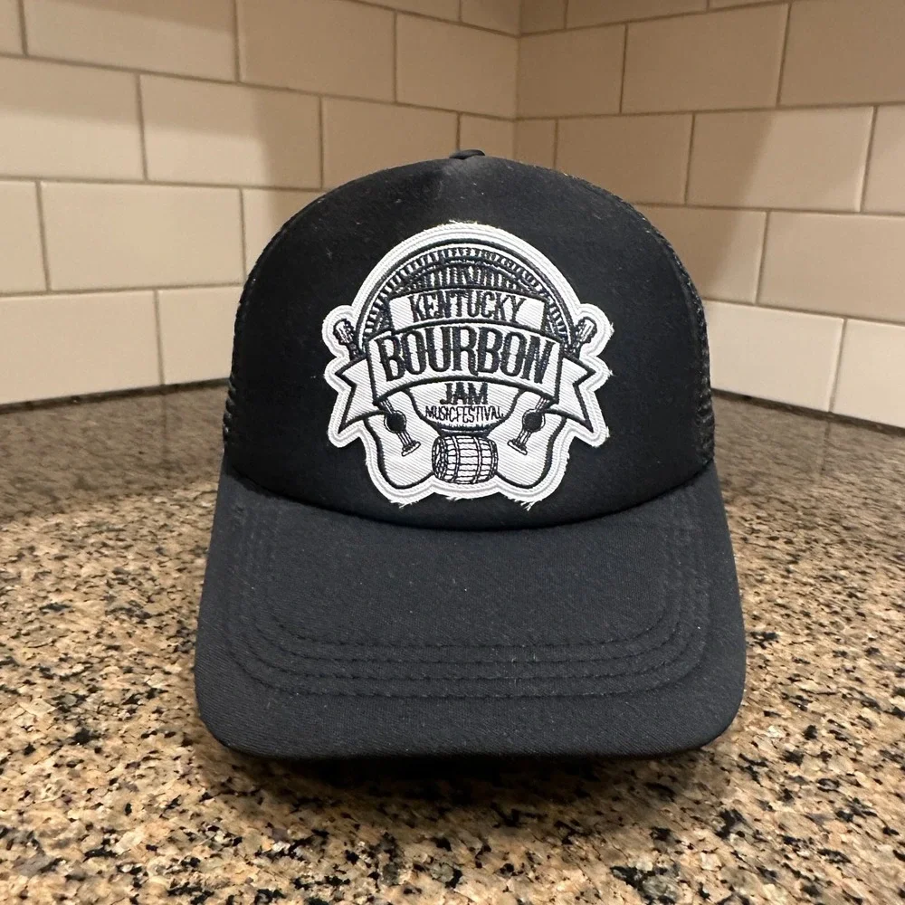 Kentucky Bourbon Jam Festival Trucker Hat Cap‎ Black Snapback Adult One Size