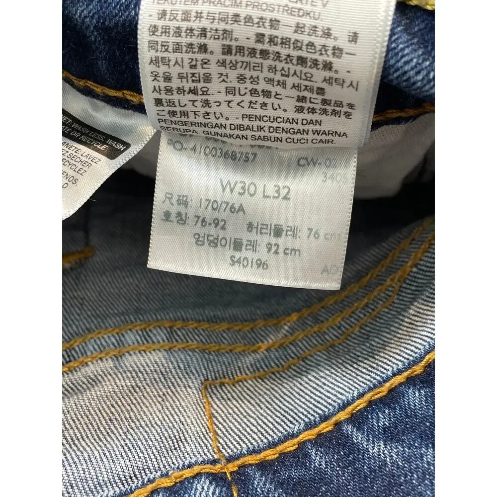 Levi’s 514 Straight Leg Jeans W30 L32 Mid Rise Classic Fit Blue Denim