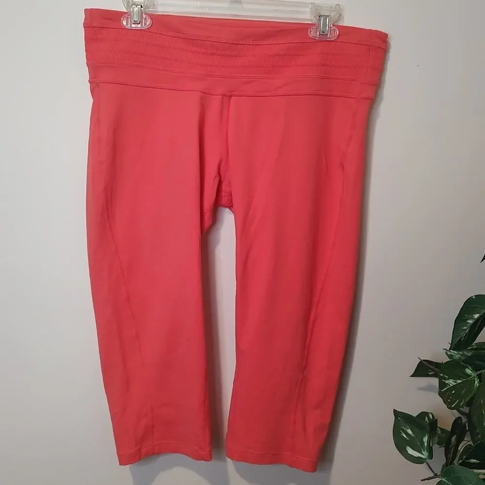 pRana Olympia Knicker Cropped Leggings Size XL Coral