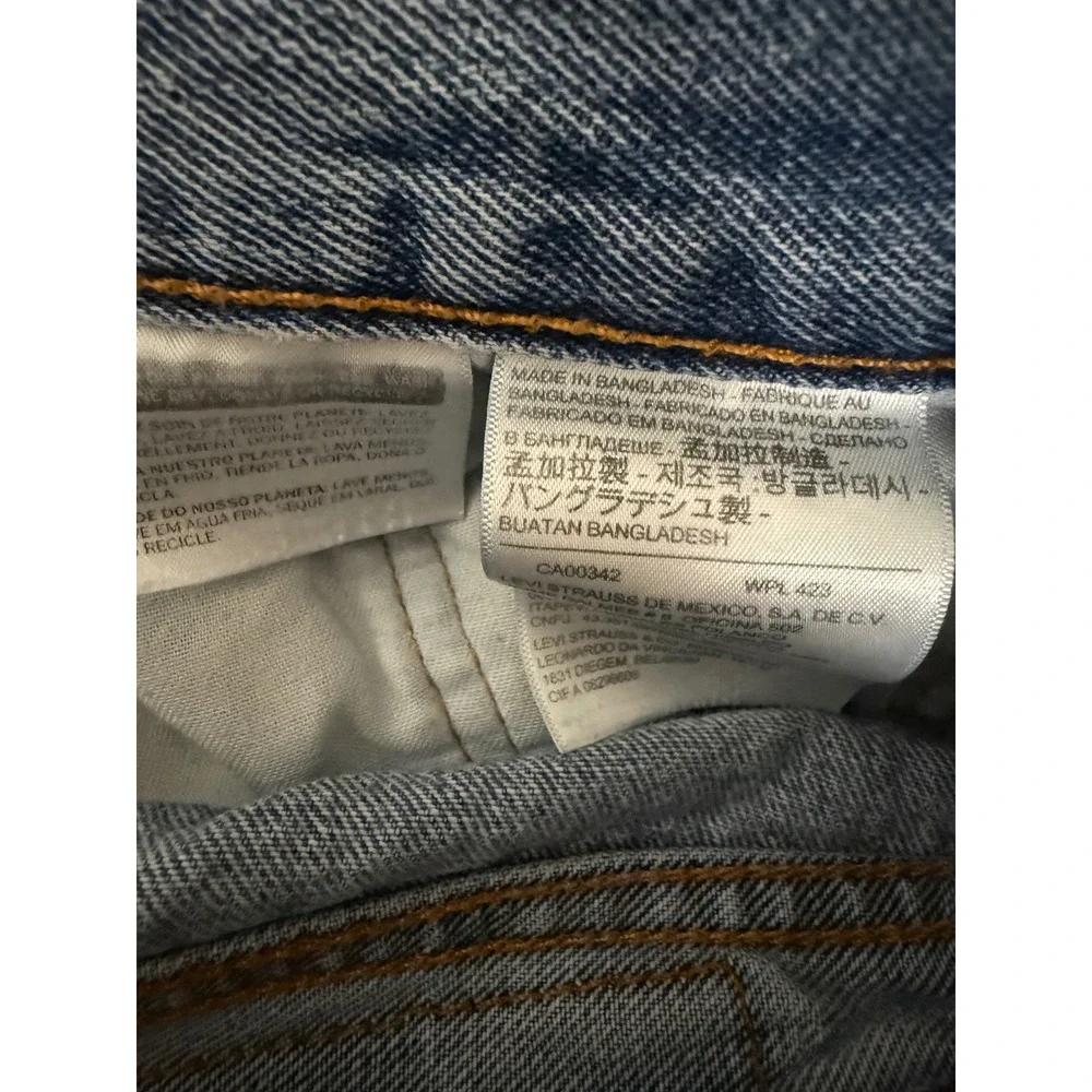 Levis 505 Regular Fit Straight Leg Light Wash Denim Jeans Mens 34x30 Blue