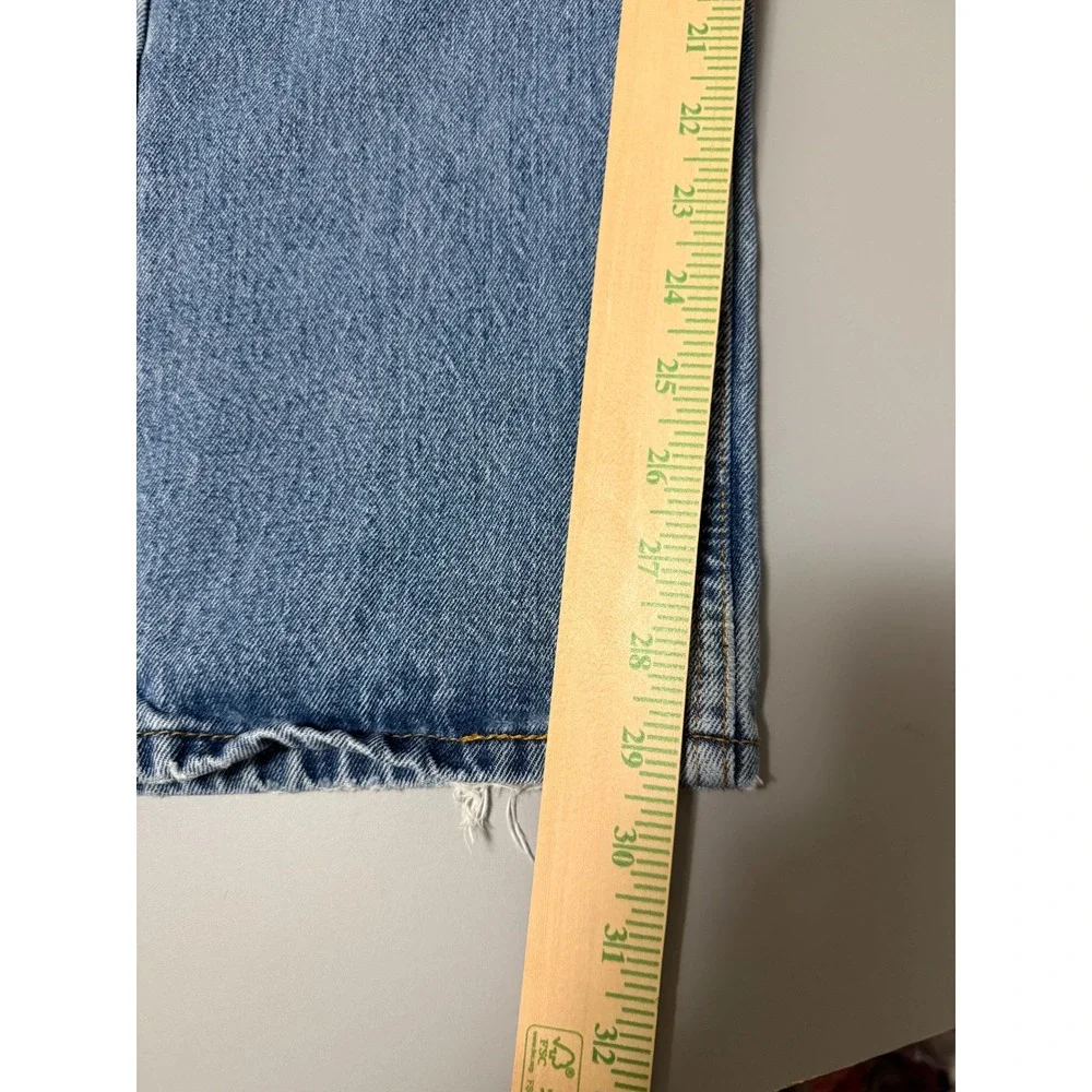 Levis 505 Regular Fit Straight Leg Light Wash Denim Jeans Mens 34x30 Blue