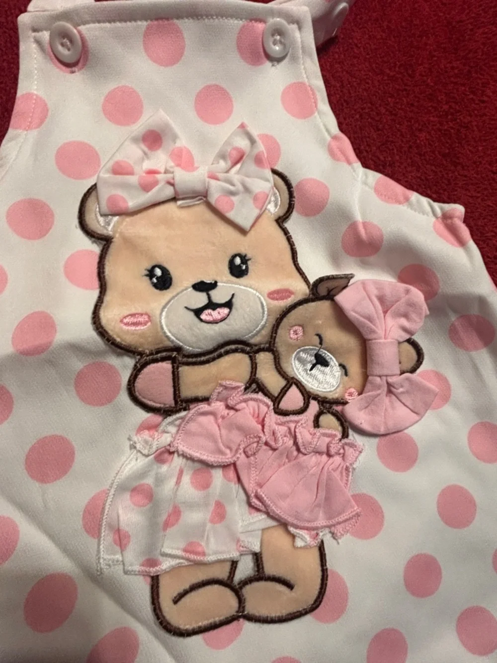 Baby Girl Pink Polka Dot Dress & Pink Bodysuit Set size 12-18 month NWT