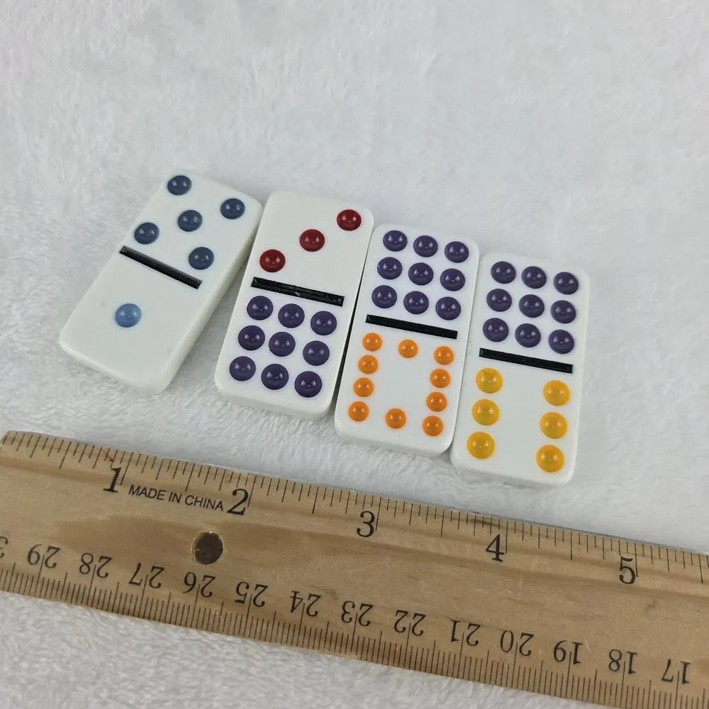 Cardinal Mexican Train Dominoes Set 91 Color Dot Double Twelve Tin Box Complete
