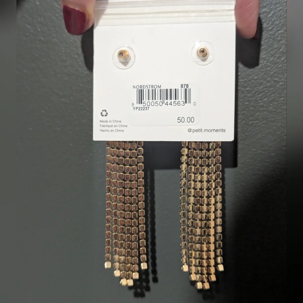 Petit Moments Tassel Rhinestone Earrings