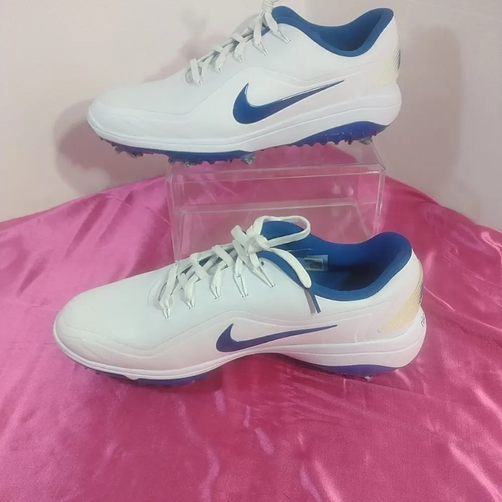 Nike Mens SZ 9 React Vapor 2 Golf Shoes White Blue BV1135-102 NWOB.