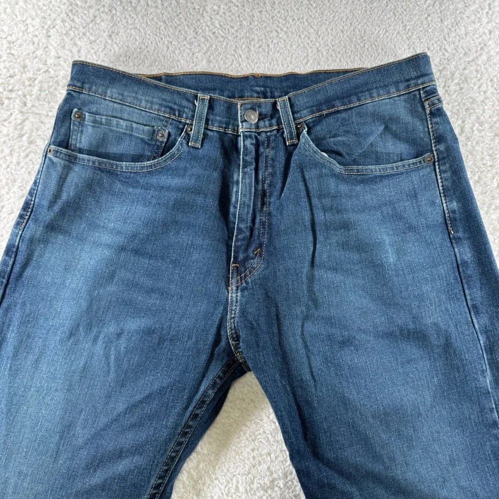 Men's Size 34x32 Levi 505 Regular Fit Denim Blue Jeans Medium‎ Wash Clean