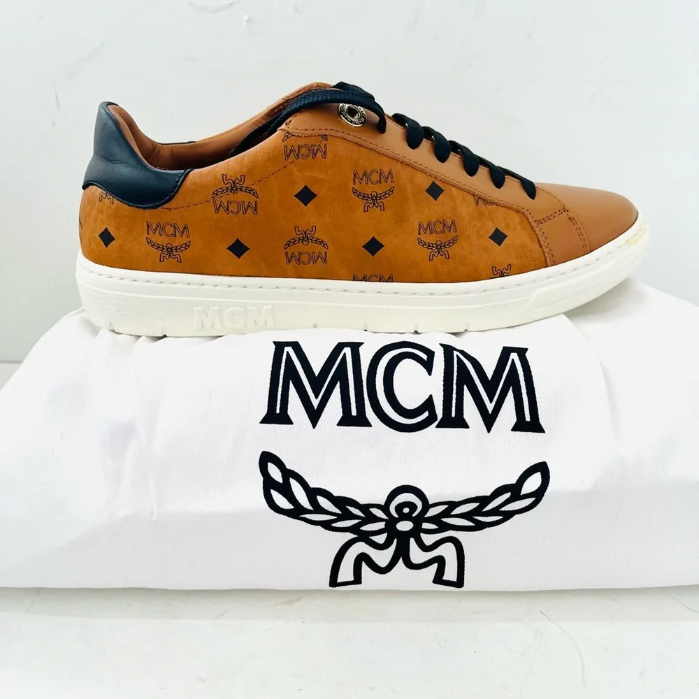 NWOB MCM women's sneakers in luggage tan 38