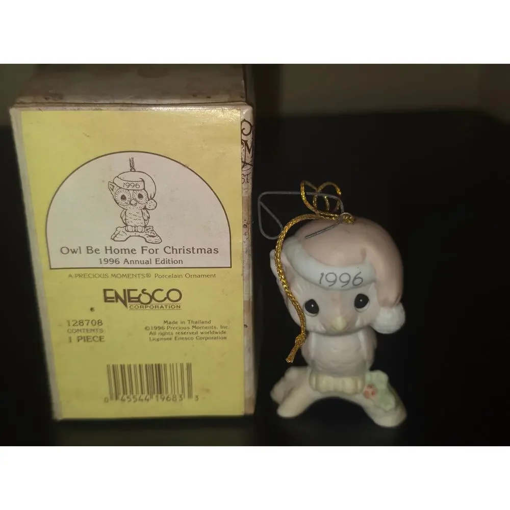 Precious Moments Owl Be Home For Christmas 1996‎ Ornament Enesco 128708