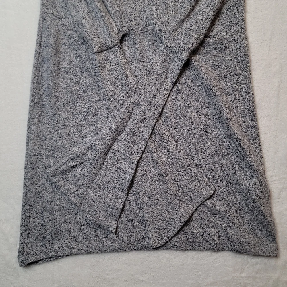 Free People Ginger Cozy Tie Front Sweater Dress Heather Gray Mini XS Long Sleeve