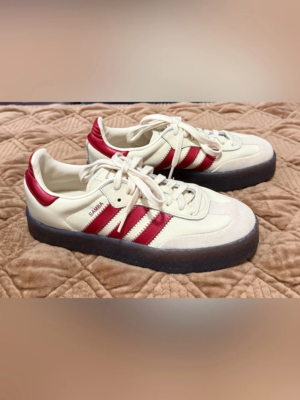 Adidas Samba Cream White/Team Victory Red Leather Sneakers