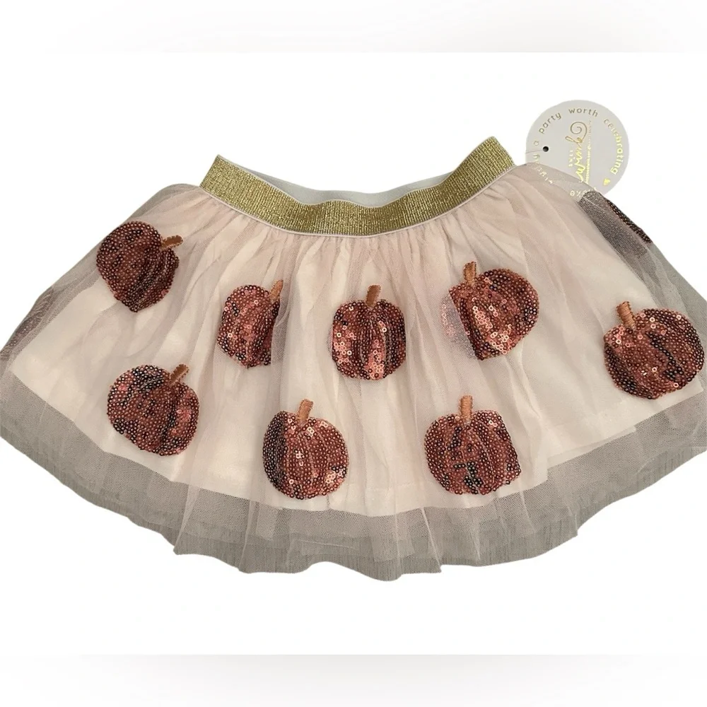 Sweet Wink Sparkle  Pumpkin Tutu Skirt Girls Size 1-2 NWT Fall Halloween