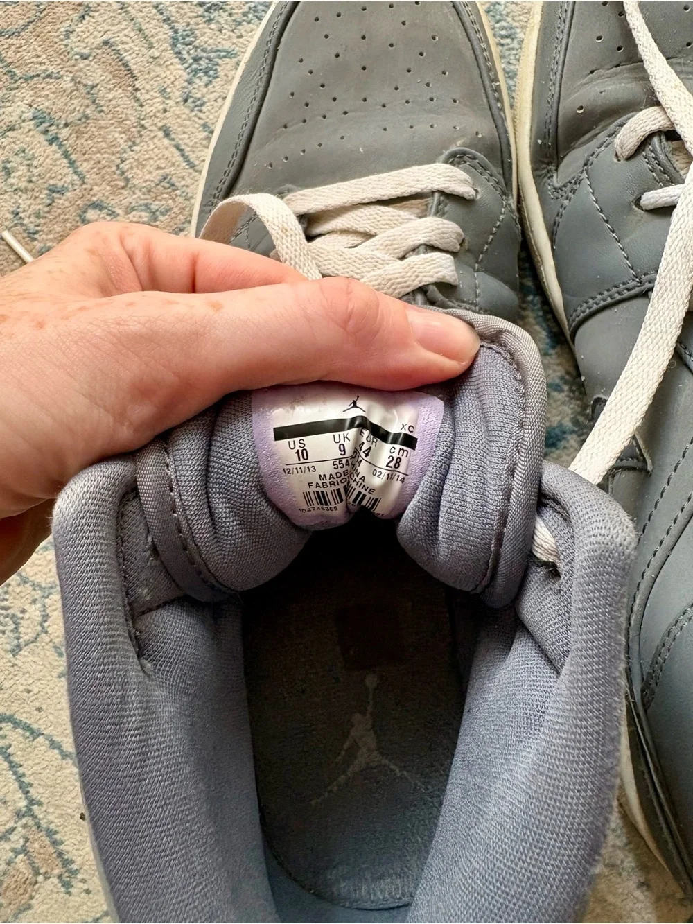 Nike Air Jordan 1 Retro Mid Cool Grey High Top Sneakers Casual Size Men’s 10