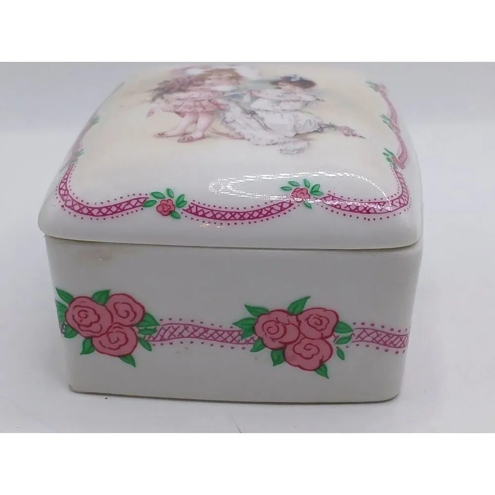 Vintage 1990 Playing Bridesmaid H1364 Maud Humphrey Bogart Trinket Box New Boxed