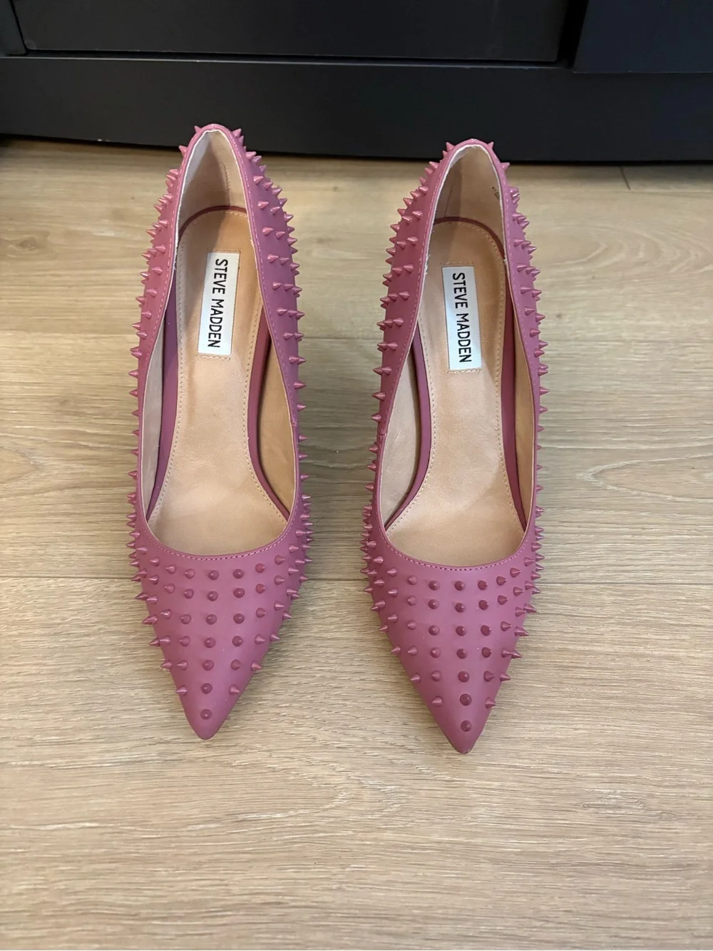 Steve Madden Dusty Rose Studded Pointed-Toe Pumps