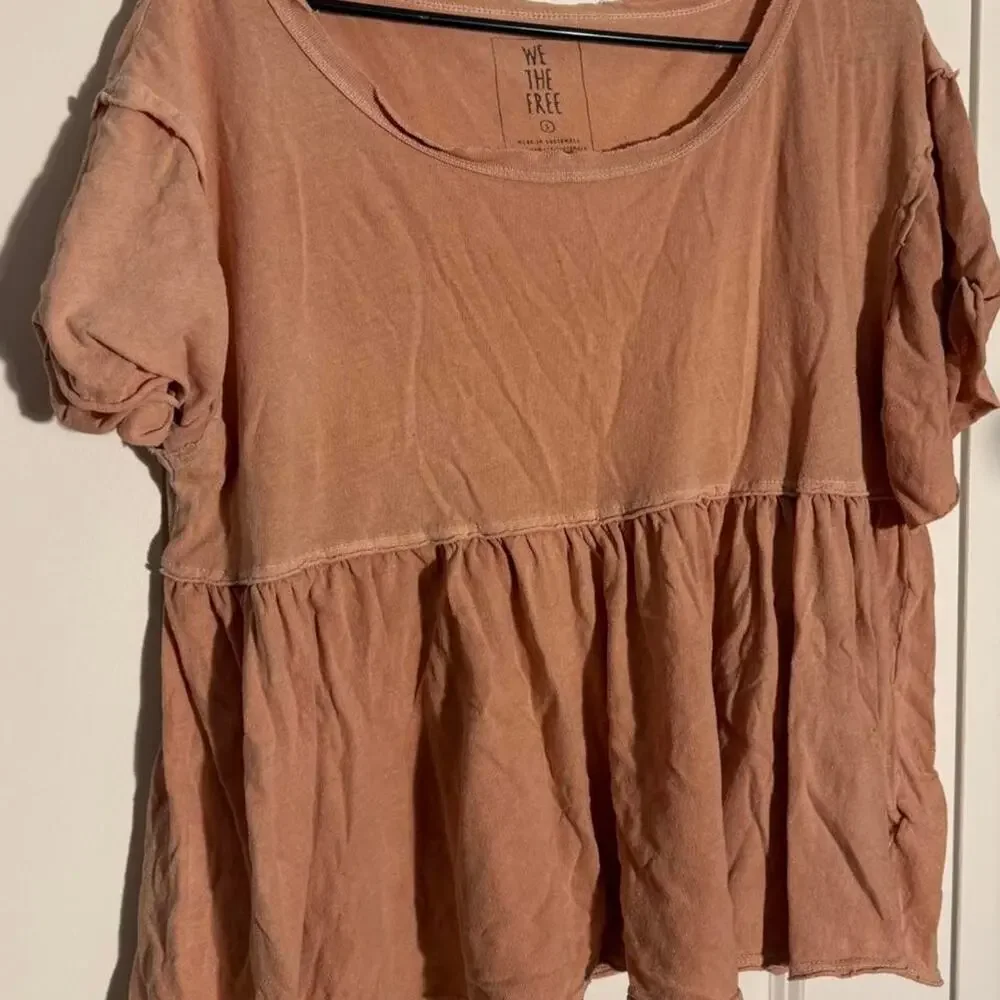 FREE PEOPLE Odyssey Tee In Mauve Size small
