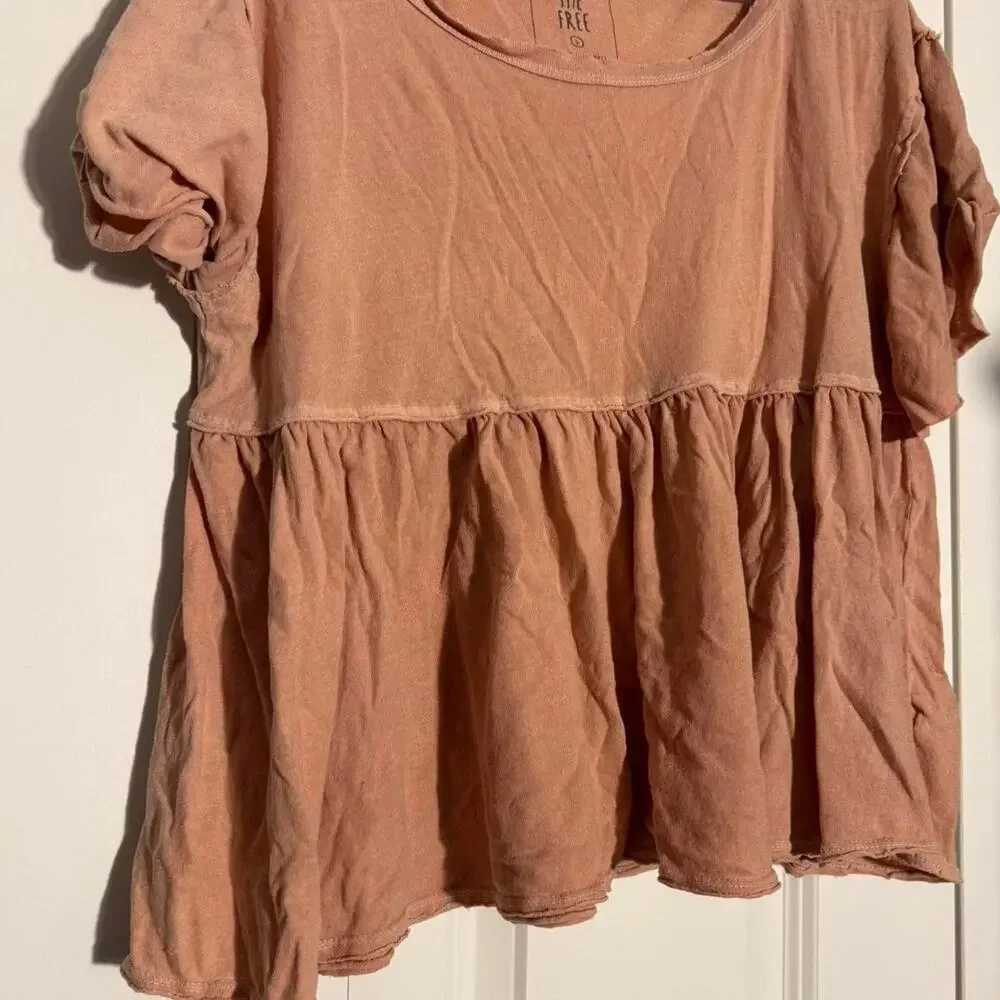 FREE PEOPLE Odyssey Tee In Mauve Size small