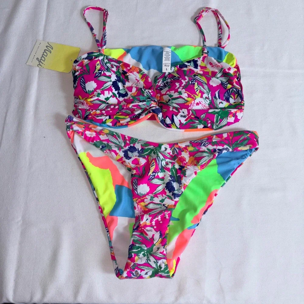 Maaji Bikini Set Large Multicolor Floral Abstract Tropical Bandeau PT7000SET616