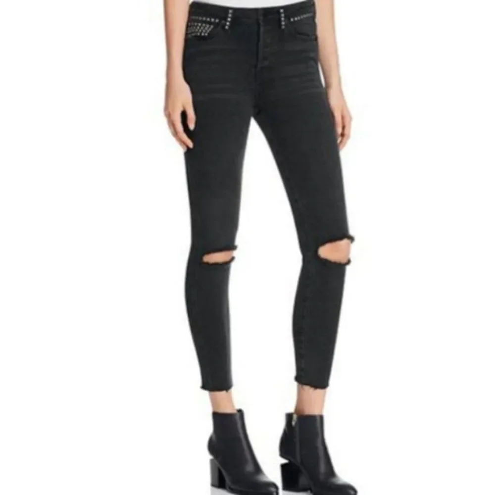 NWOT Free People Studded Ankle Skinny Jeans size 28