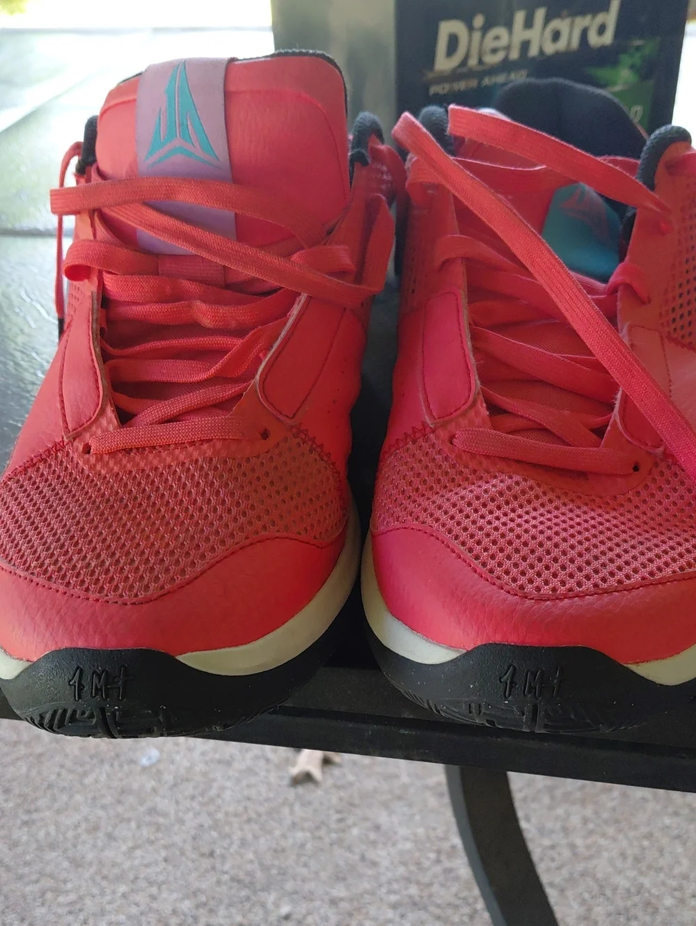 Red Athletic Sneakers with Teal Logo Men Nike 11.5 No Box Pink And Orange
