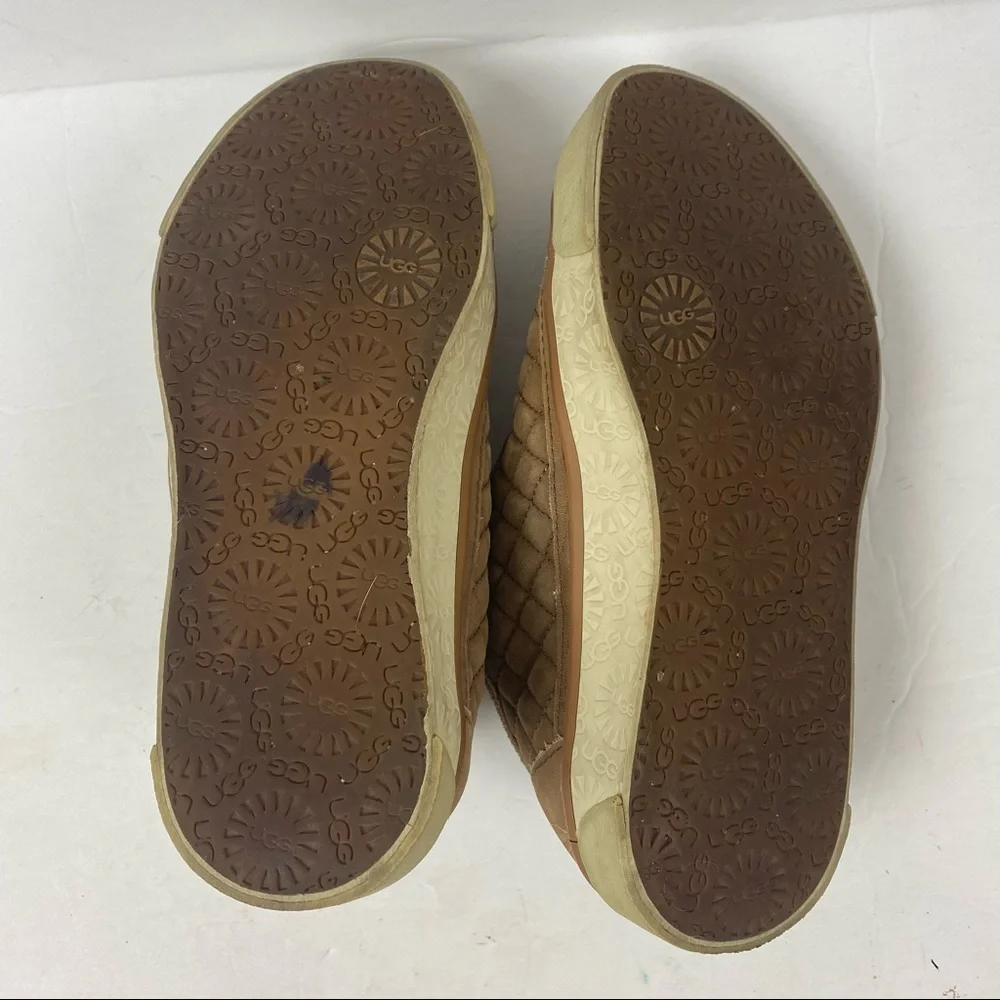 UGG Laela Quilted Nubuck Sheepskin Leather Slip-on Sneaker 6