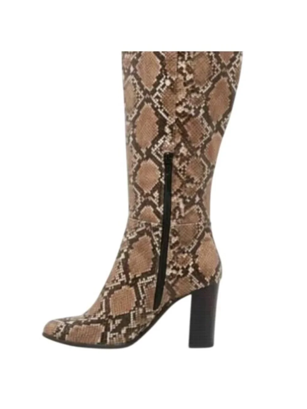 a new day Snakeskin print Brandee Knee High Heeled Fashion Boots, size 8