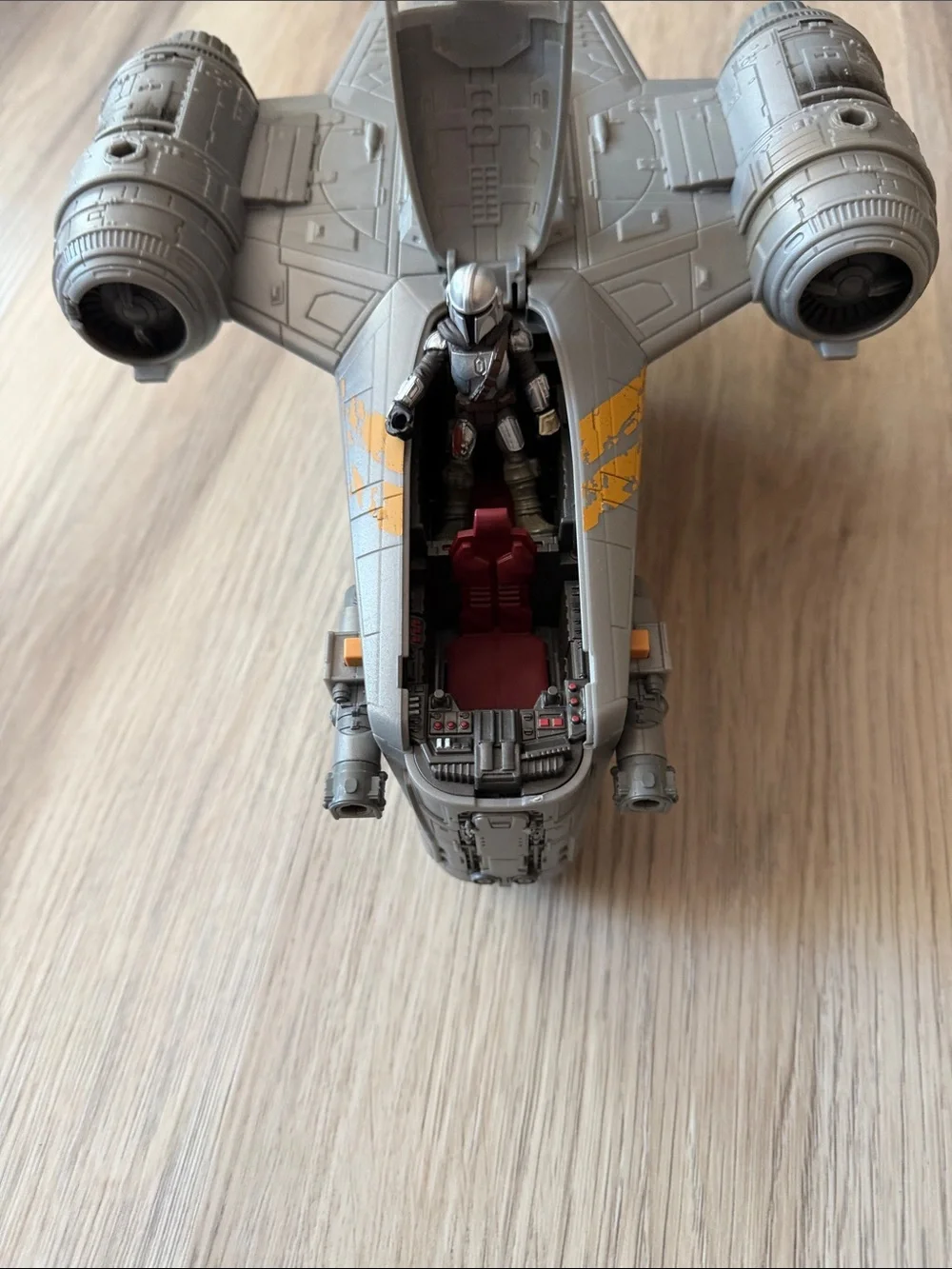 Star Wars Gray Cargo Starfighter Toy with Orange Markings