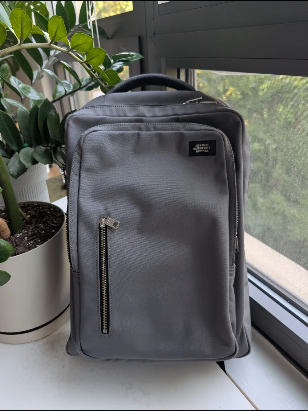 Jack Spade Gray Slim Tech Backpack