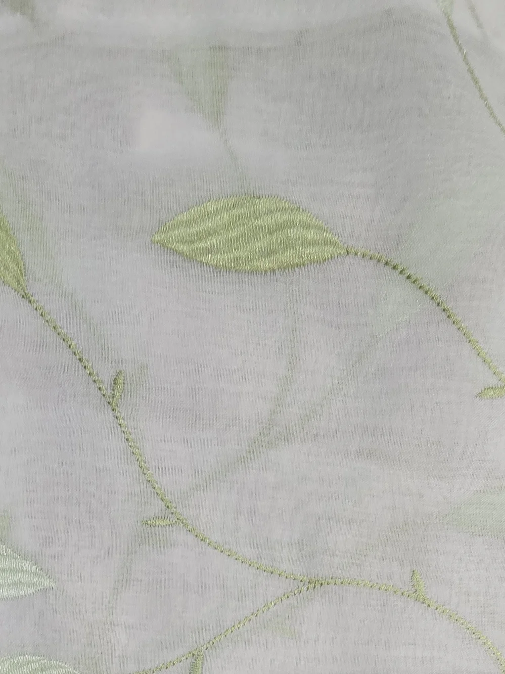 2 Sets Of Lazzzy Leaf Embroidered White Sheer Curtains - 55x84 (4 Panels)