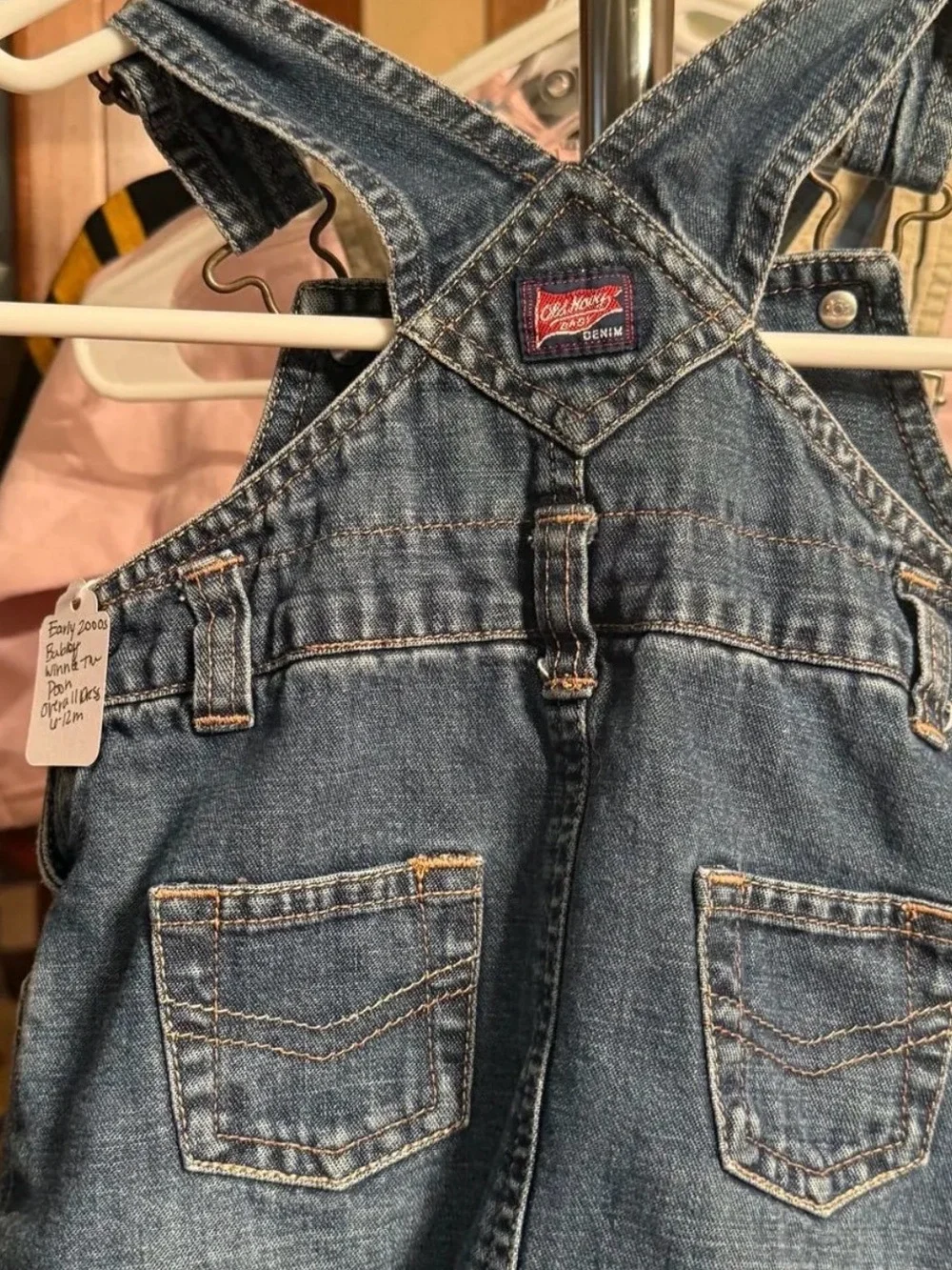 6-12m oshkosh dress overalls with upcycle Pooh