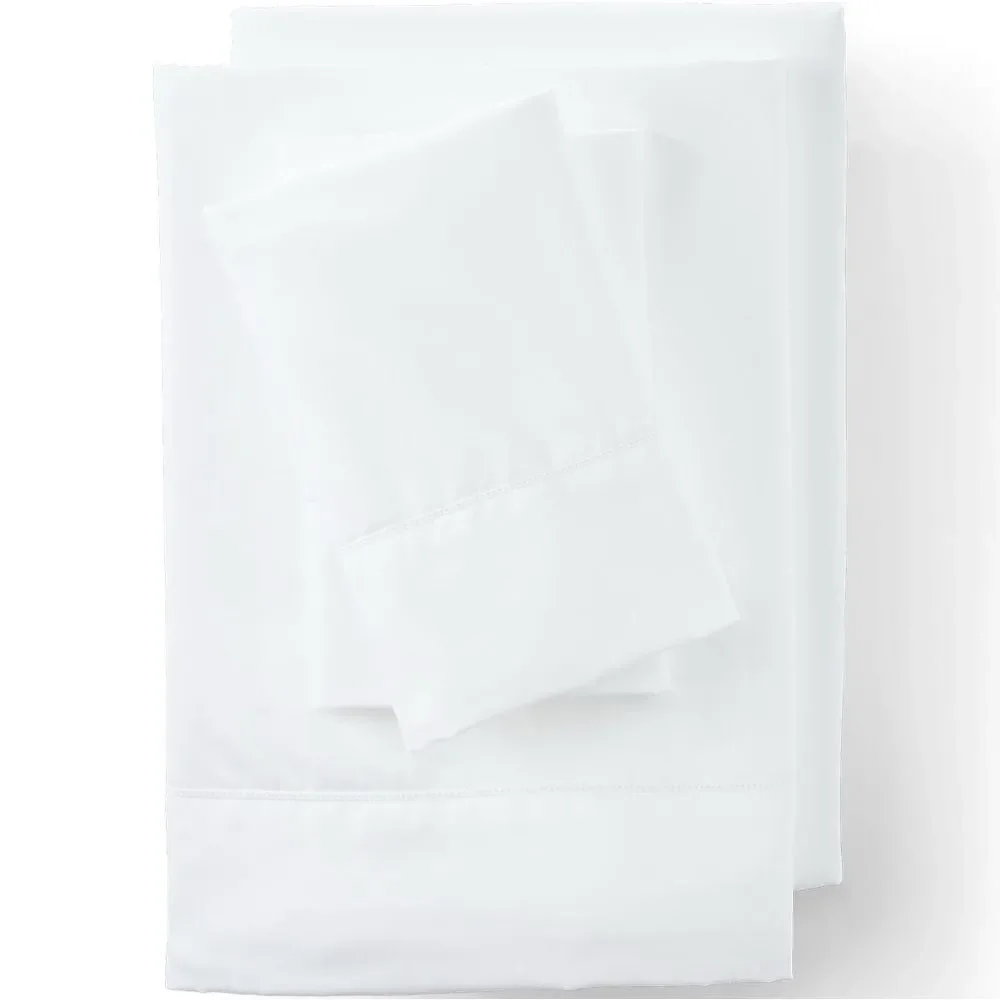 Land's End Embroided Bonne Nuit 700 Count Egyptian cotton sheet set White KING