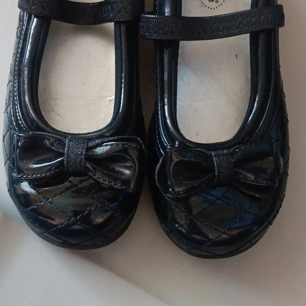 Stride Rite Black Quilted Mary Jane Dress Shoes with Bow