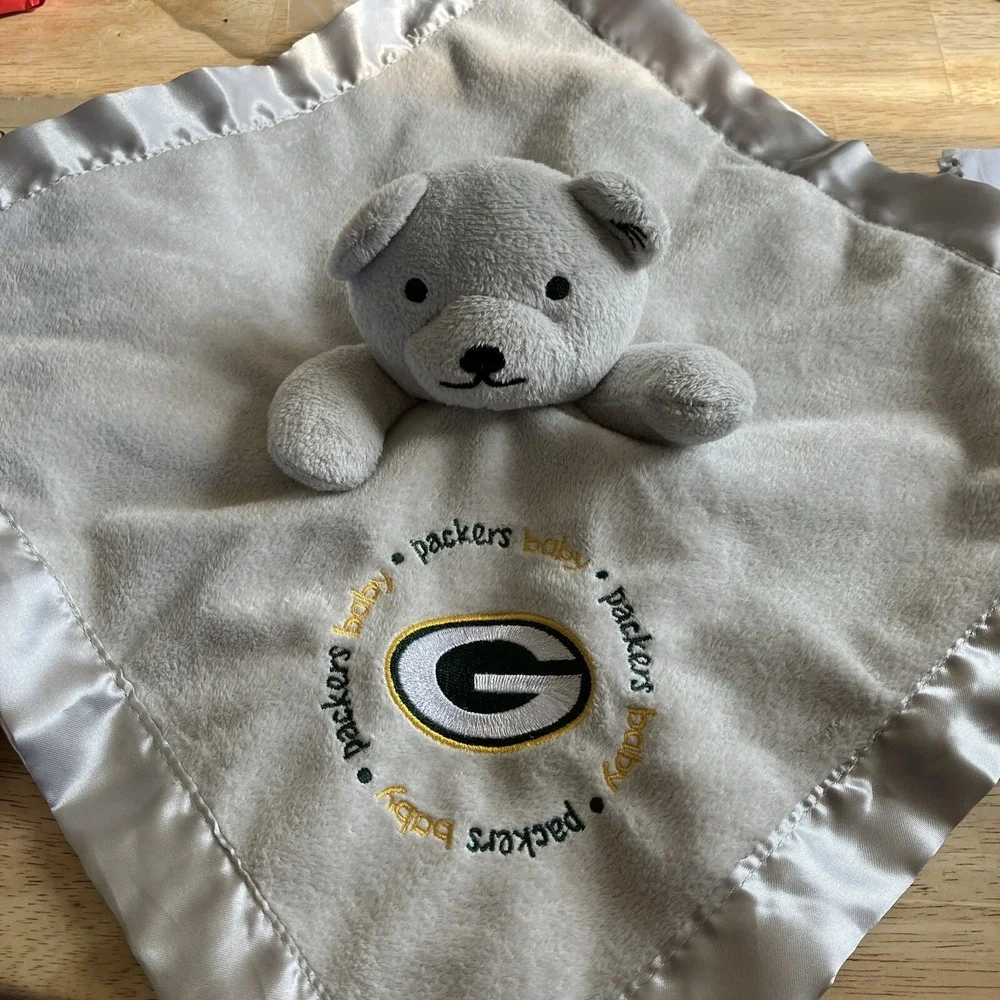 Green Bay Packers Baby Fanatic Security Blanket Lovie Gray Bear NFL Football 13