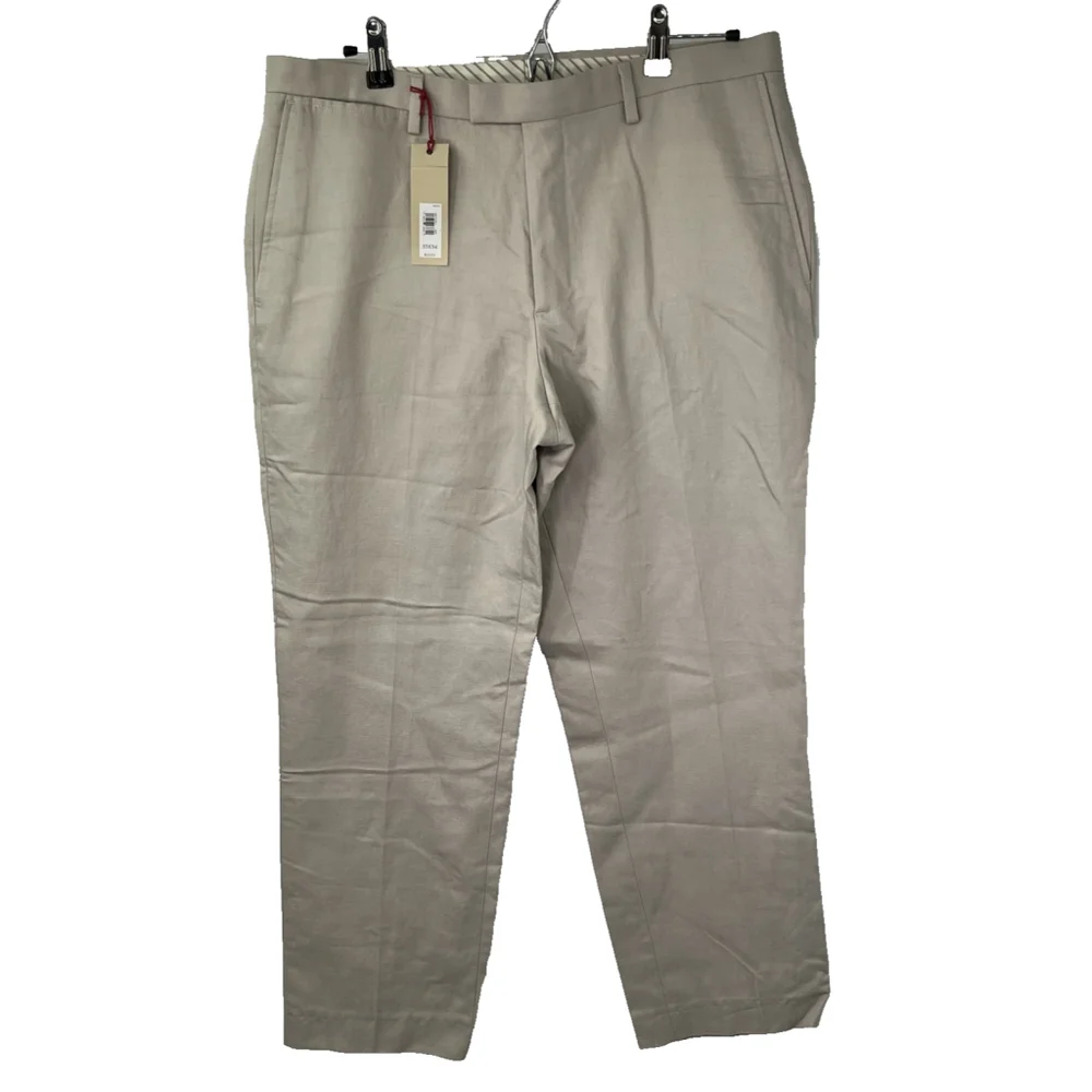 Banana Republic Heritage Pants‎ Mens 33x28 Slim Fit Linen Blend New Hemmed