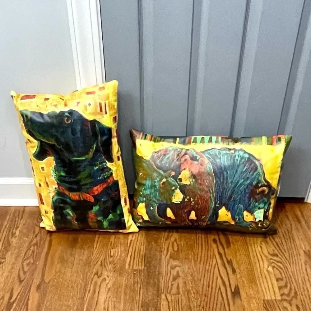 Two Kindred Spirits Decorative Pillows | Bears & Lab