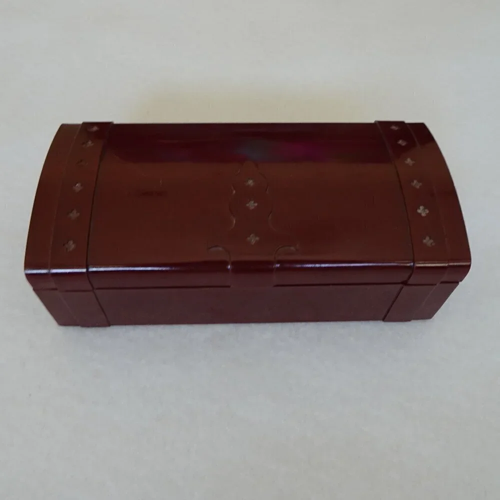 Vintage Jewelry Storage Trinket Box Treasure Chest Plastic