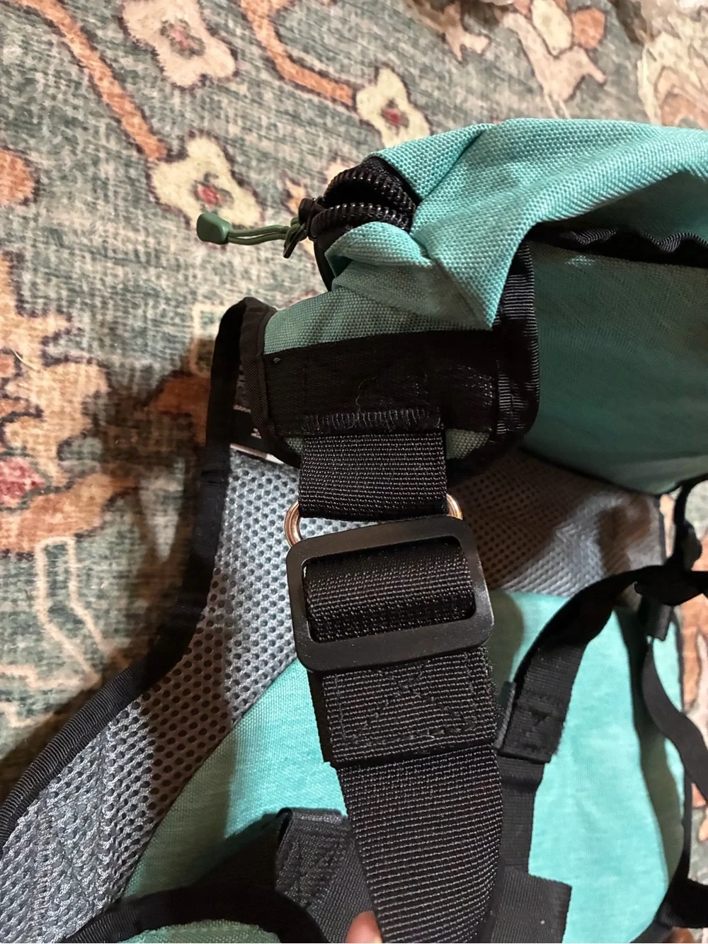 Wilder dog brand Teal Dog Harness Bag with Decorative Trim - amazing shape!