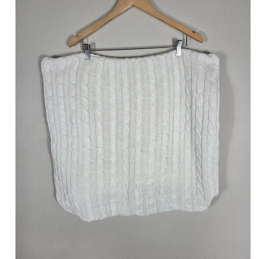 Pottery Barn Cream Cable Knit Pillow Cover 22 X 22