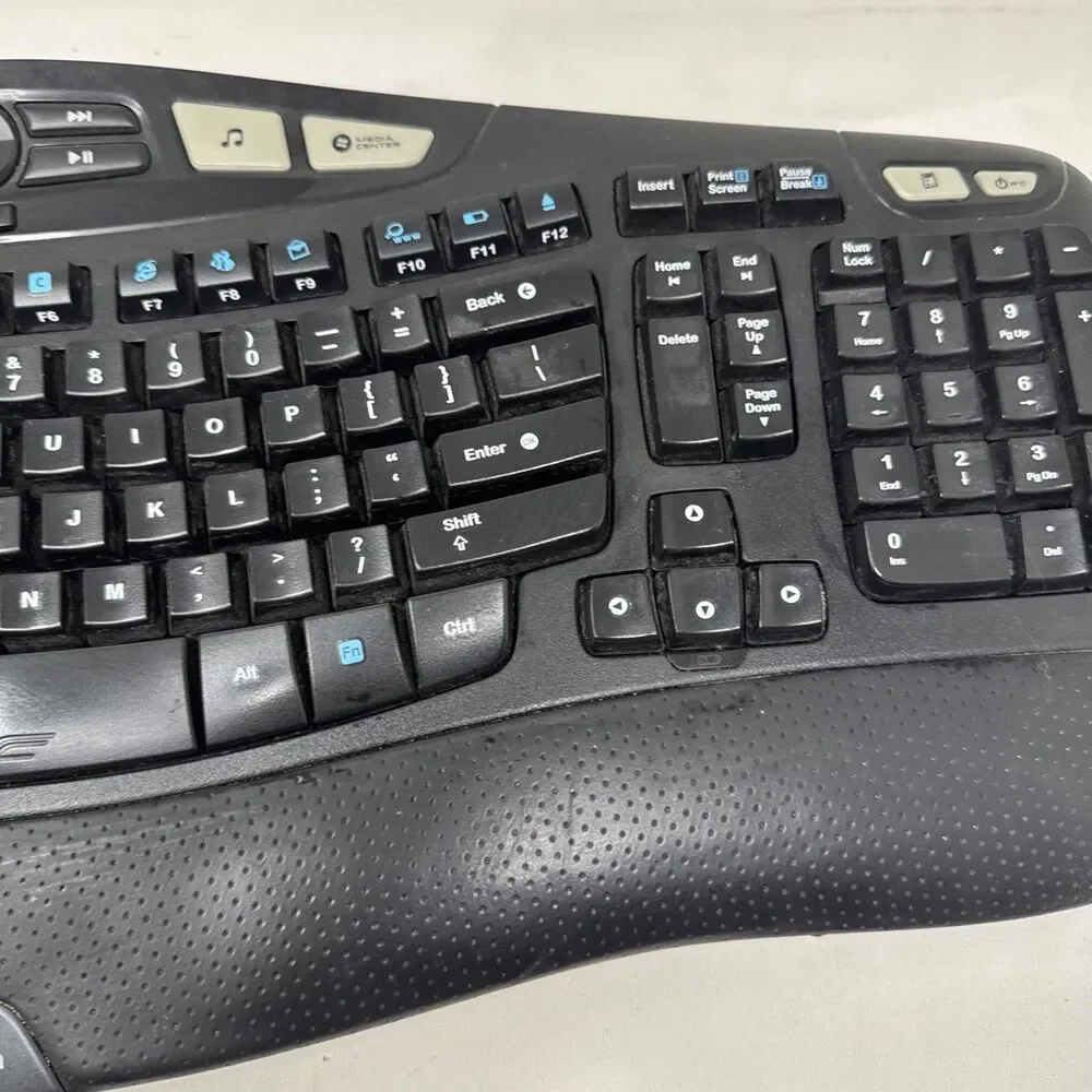 Logitech K350 Comfort Wave Wireless Keyboard with USB dongle tested Excellent