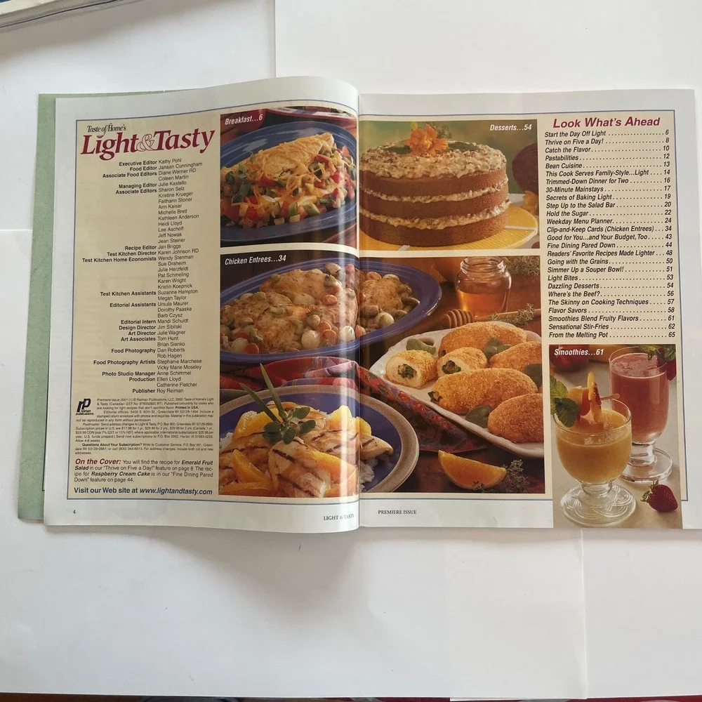 Taste of Home Light & Tasty Magazine Lot 25 Issues 2001-2006 Cooking Inspration