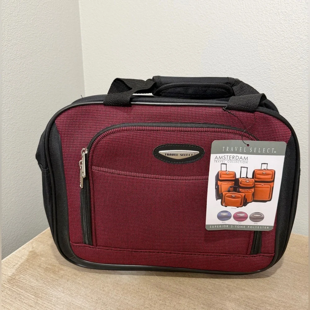 Travel Select Luggage Bag Travel Red Burgundy Men Carry On Tote Strap Toiletries