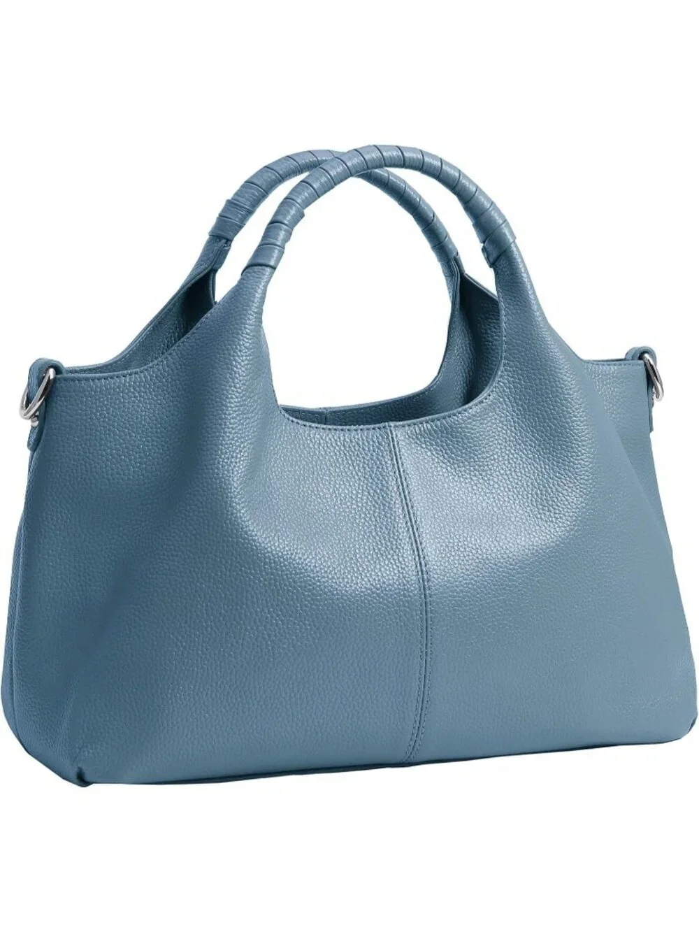Women's Light Blue Genuine Leather Shoulder Satchel Designer Crossbody Hobo Bags