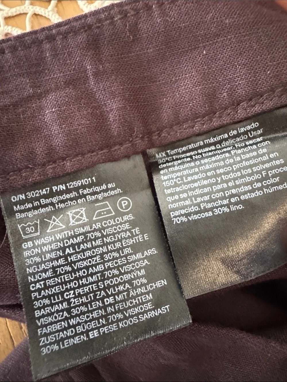 H&M wide lightweight blend