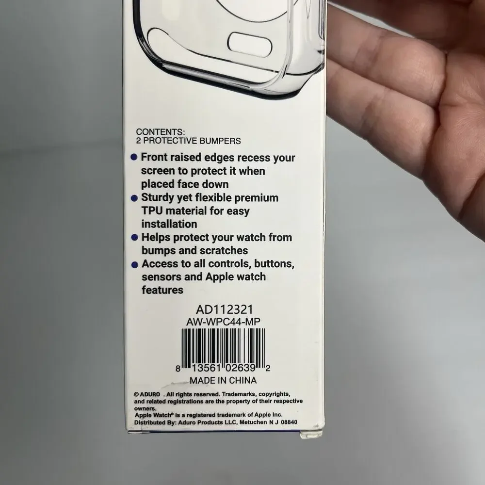 apple watch bumper cases series 4 5 6 translucent black clear‎ 44mm in box