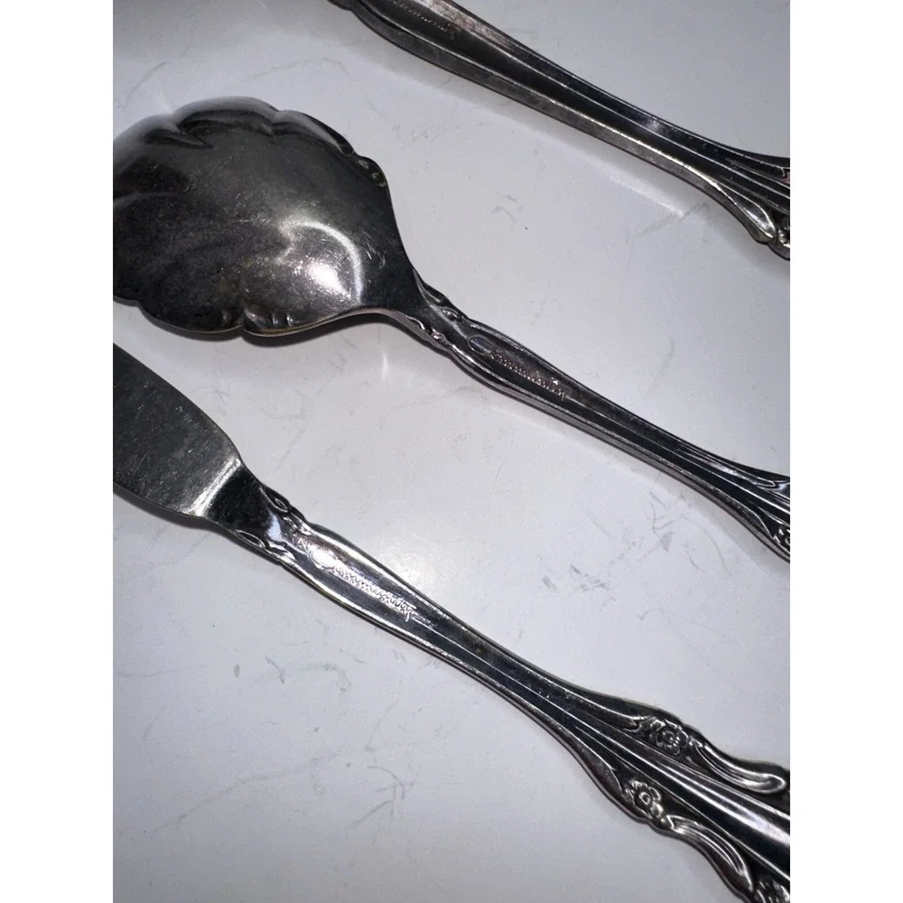 Community Brahms Silver Plated Replacement Flatware Serving 6 Pc Knife‎ Fork Pie