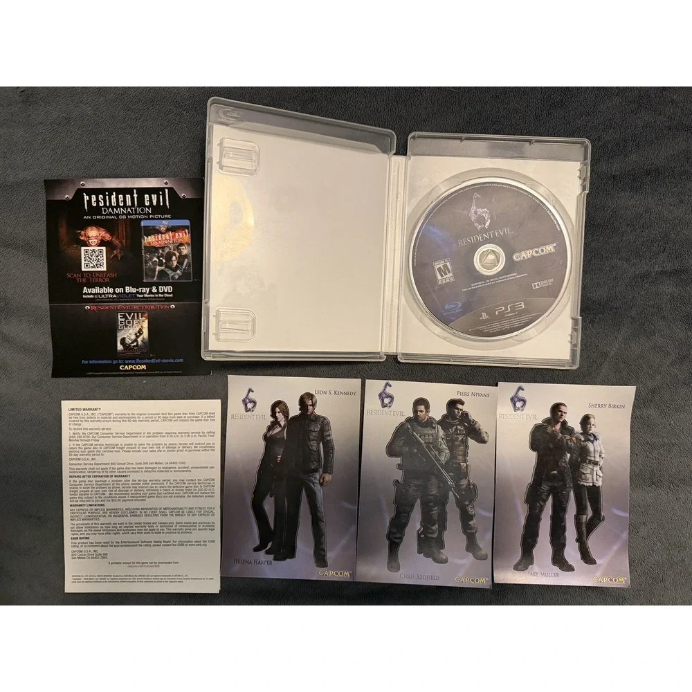 Resident Evil 6 Sony Playstation 3 PS3 Video Game Cib Complete Mint With Decals