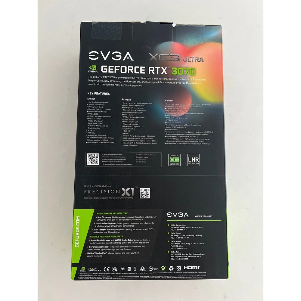 EVGA GeForce RTX 3070 XC3 Ultra Gaming 8GB GDDR6 LHR Graphics Card08G-P5-3755-KL