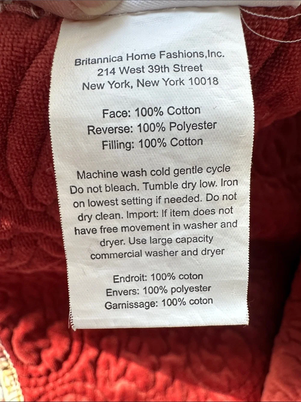 B. Smith cotton quilted