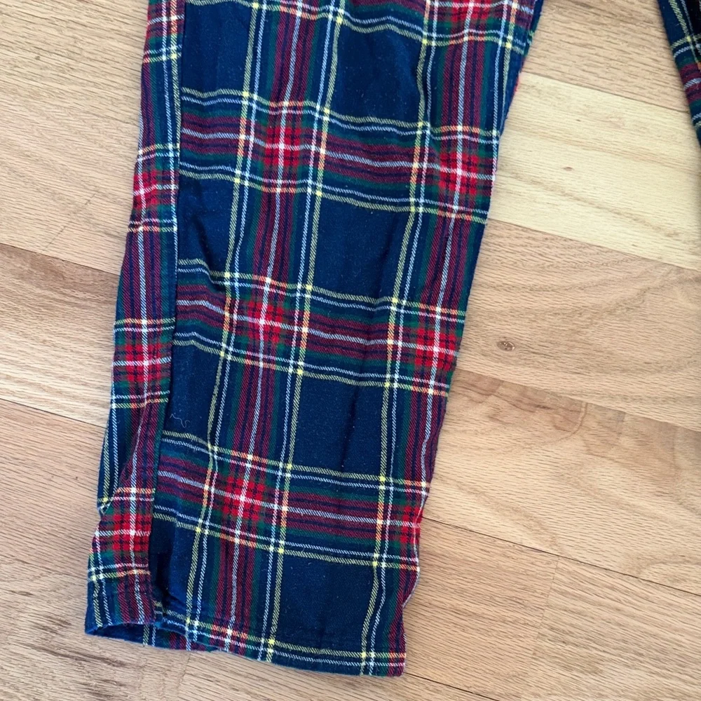 J crew navy/red tartan plaid flannel casual pajama pants men's size Medium